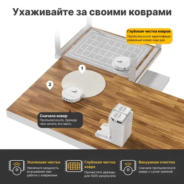 Roborock Qrevo S White | Робот-пылесос со станцией самоочистки 